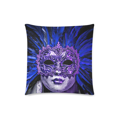 Carnival mask blue by FeelGood Custom Zippered Pillow Case 18"x18" (one side)