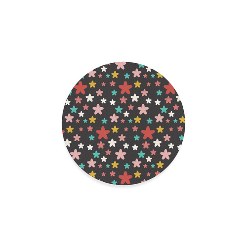 Symmetric Star Flowers Round Coaster