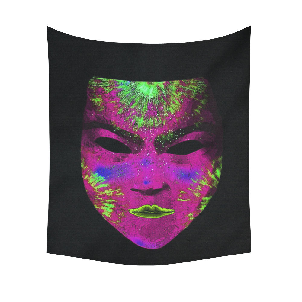 Amazing fantasy Mask,pink by FeelGood Cotton Linen Wall Tapestry 51"x 60"
