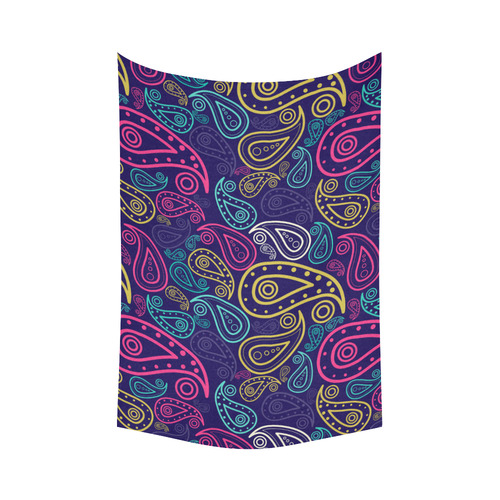 paisley Cotton Linen Wall Tapestry 60"x 90"