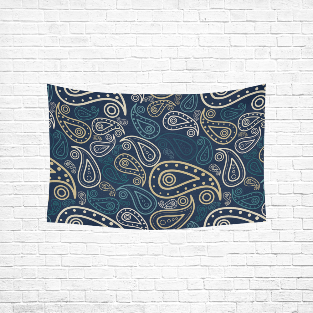 paisley illustration Cotton Linen Wall Tapestry 60"x 40"