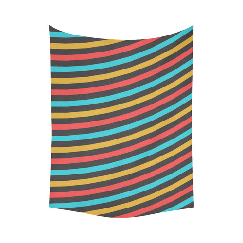 retro stripe Cotton Linen Wall Tapestry 60"x 80"