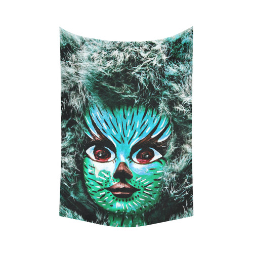 Funny Animal Mask C by FeelGood Cotton Linen Wall Tapestry 60"x 90"