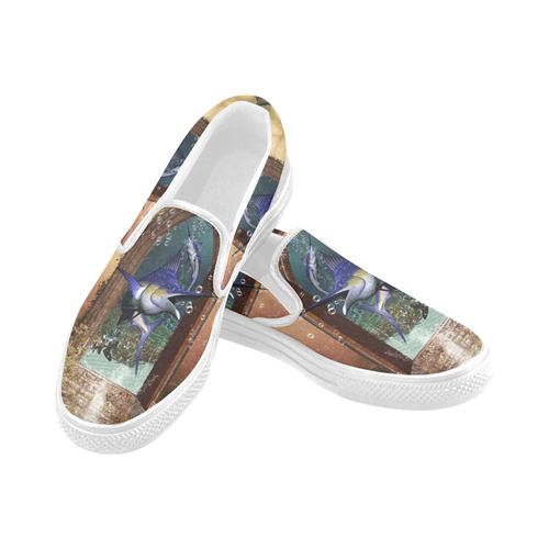 Awesome merlin Women's Slip-on Canvas Shoes (Model 019)