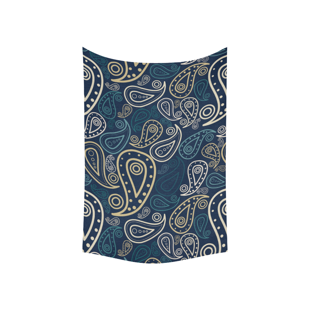 paisley illustration Cotton Linen Wall Tapestry 60"x 40"