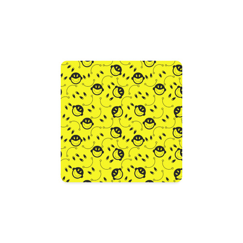 monkey tongue out on yellow Square Coaster