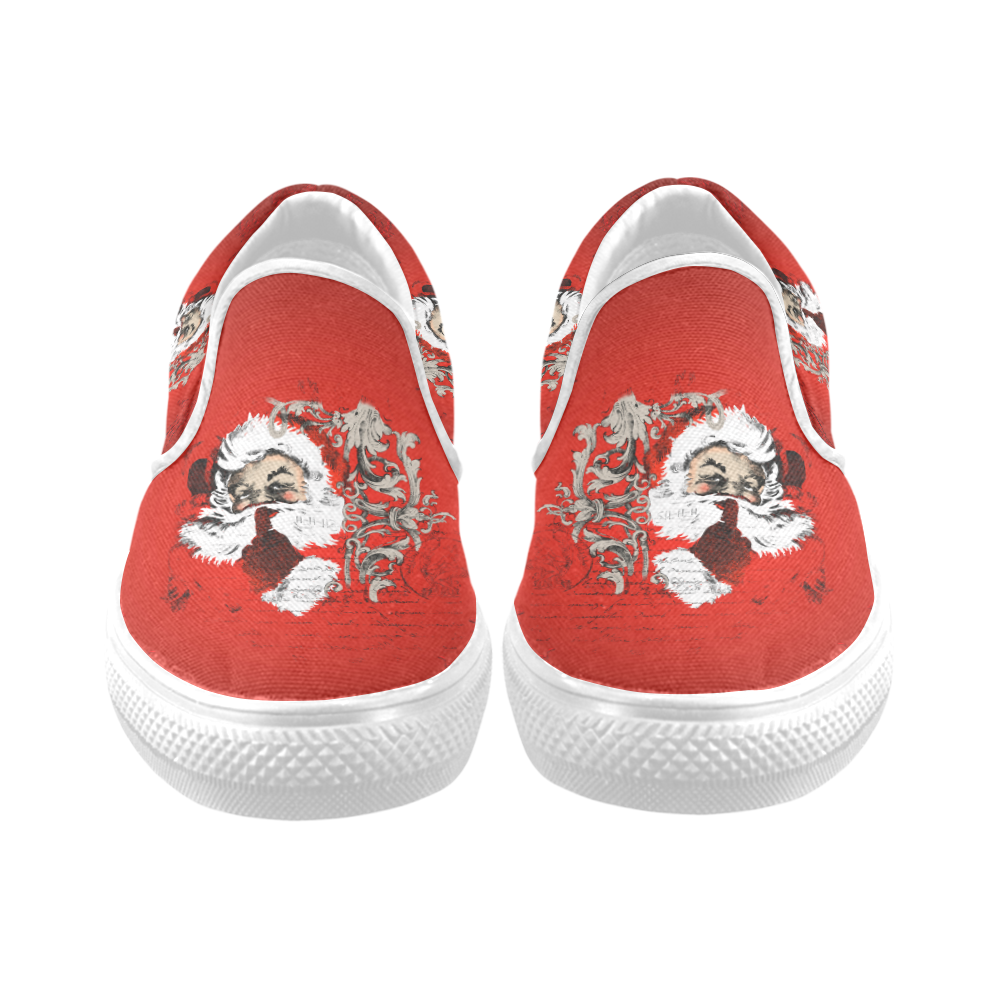 Christmas time, Santa Claus Women's Slip-on Canvas Shoes (Model 019)
