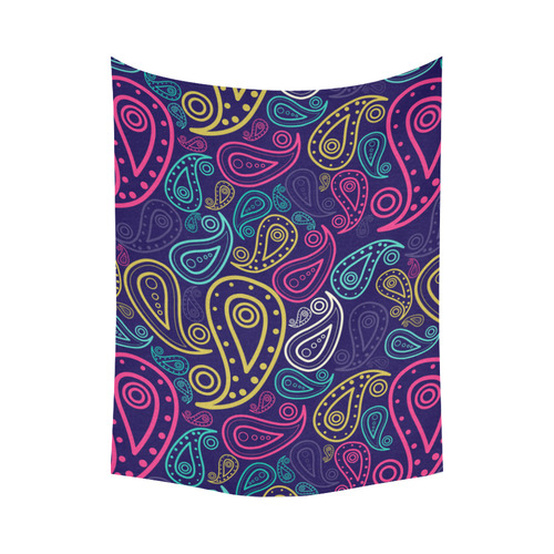 paisley Cotton Linen Wall Tapestry 80"x 60"
