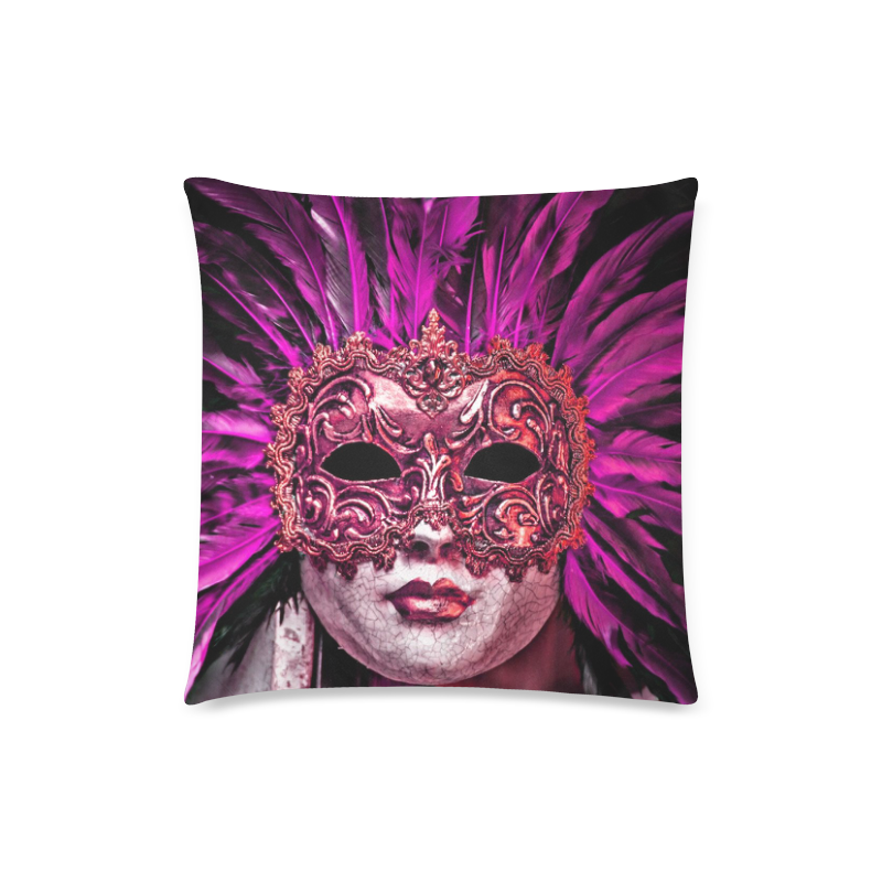 Carnival mask pink by FeelGood Custom Zippered Pillow Case 18"x18" (one side)