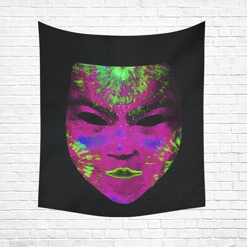 Amazing fantasy Mask,pink by FeelGood Cotton Linen Wall Tapestry 51"x 60"