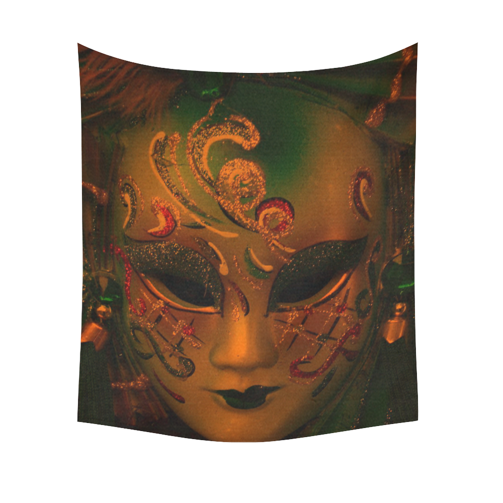 Carnival mask 2C by FeelGood Cotton Linen Wall Tapestry 51"x 60"
