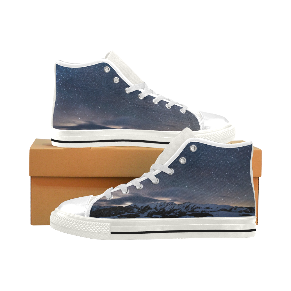 Starry Sky Men’s Classic High Top Canvas Shoes (Model 017)