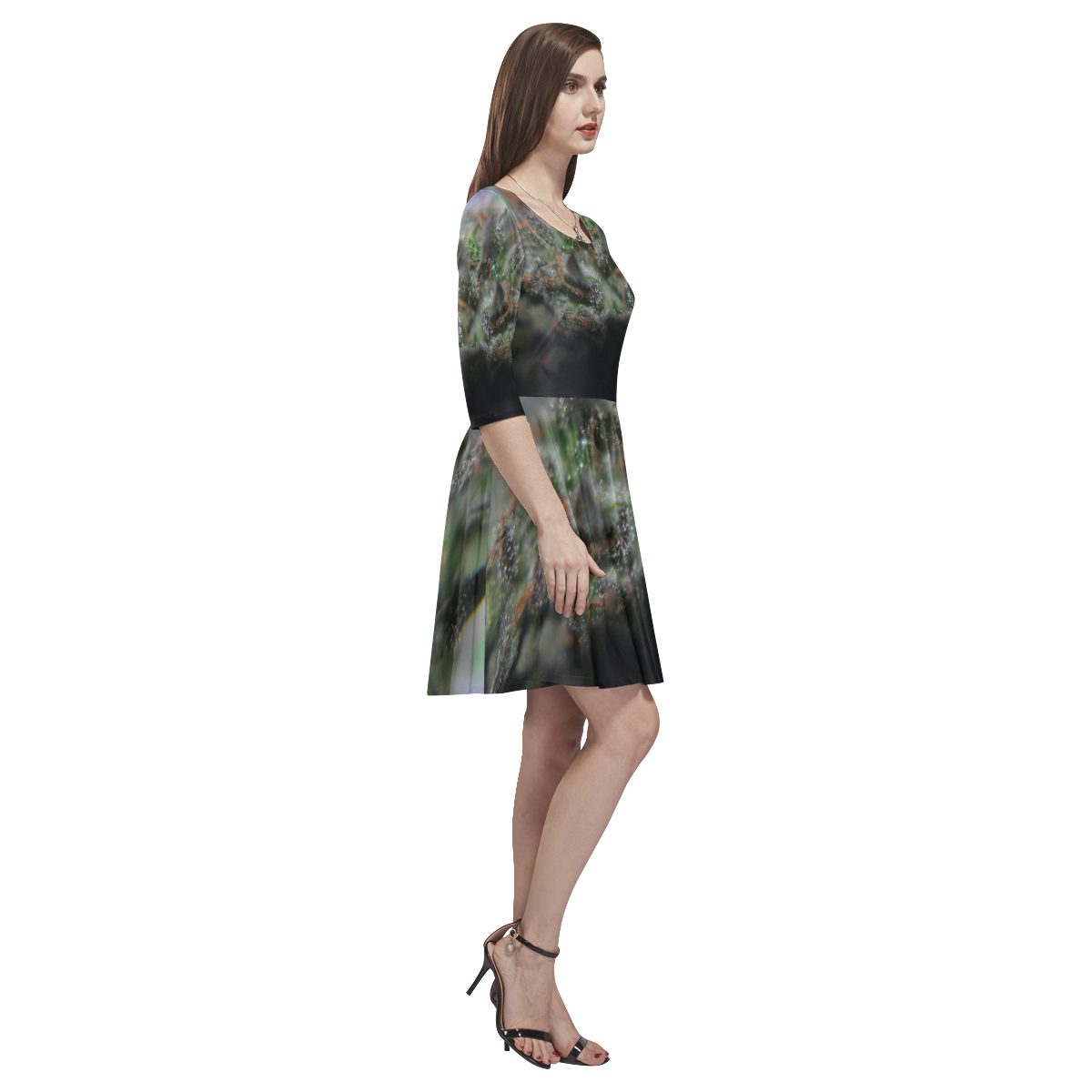 Budscape Tethys Half-Sleeve Skater Dress(Model D20)