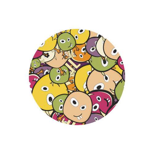 monster colorful doodle Round Mousepad