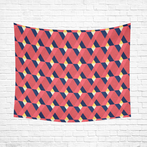 red triangle tile ceramic Cotton Linen Wall Tapestry 60"x 51"