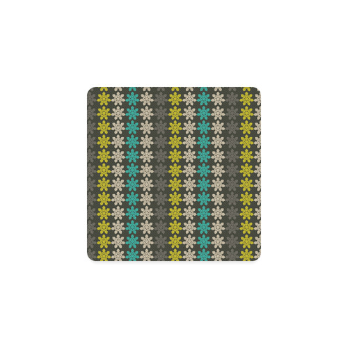 Floral Geometric Tile Square Coaster