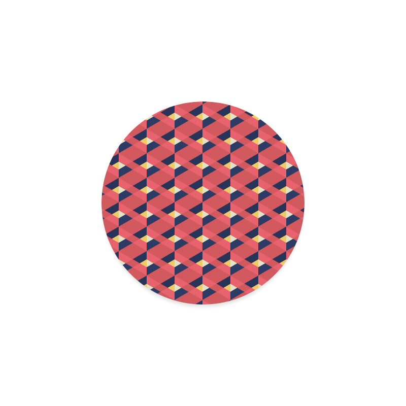 red triangle tile ceramic Round Coaster