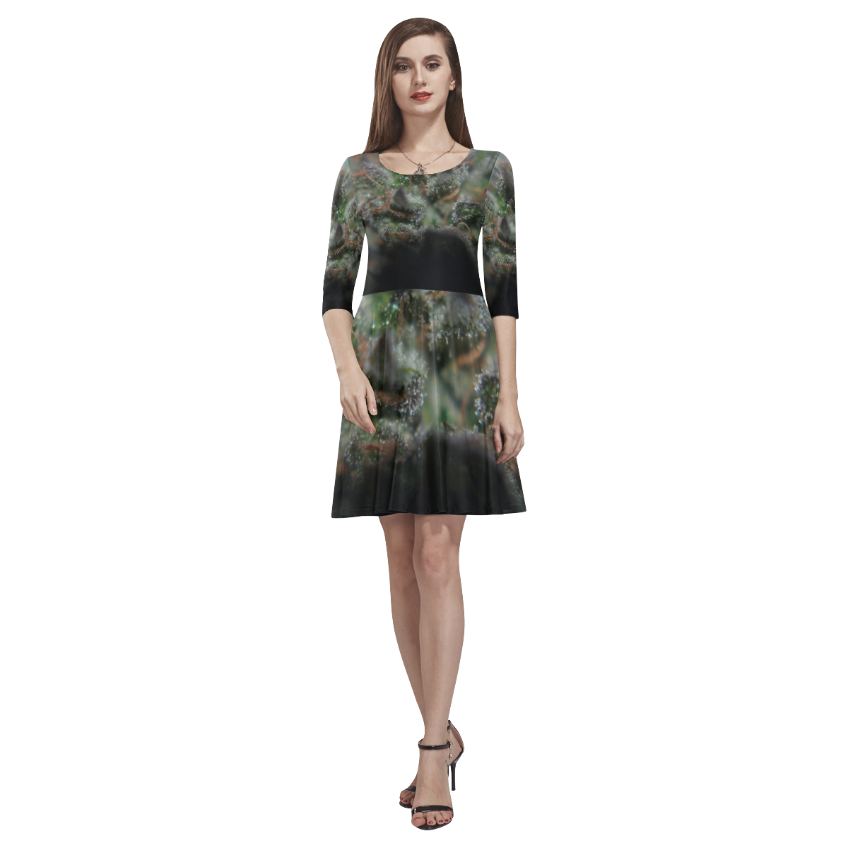 Budscape Tethys Half-Sleeve Skater Dress(Model D20)