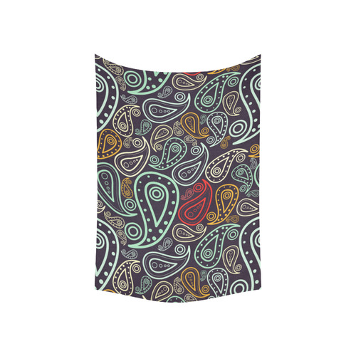 colorful paisley Cotton Linen Wall Tapestry 60"x 40"