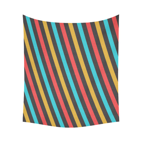 retro stripe Cotton Linen Wall Tapestry 60"x 51"