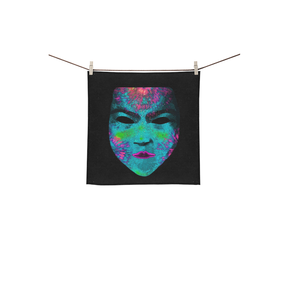 Amazing fantasy Mask,aqua by FeelGood Square Towel 13“x13”