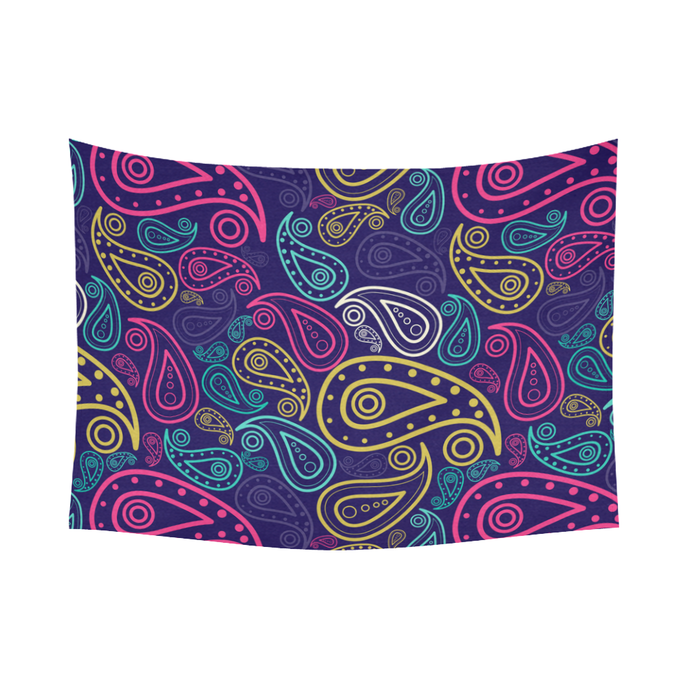 paisley Cotton Linen Wall Tapestry 80"x 60"