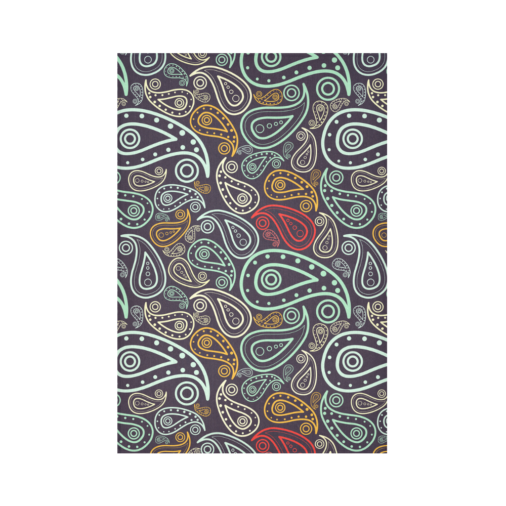 colorful paisley Cotton Linen Wall Tapestry 60"x 90"