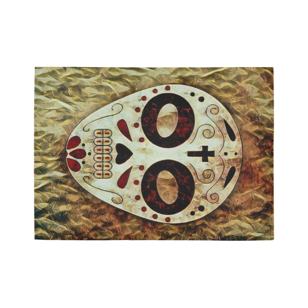 Fantasy tribal death mask B by FeelGood Area Rug7'x5'