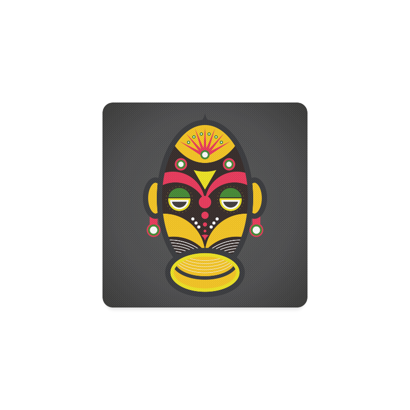 African Traditional Tribal Mask Square Coaster