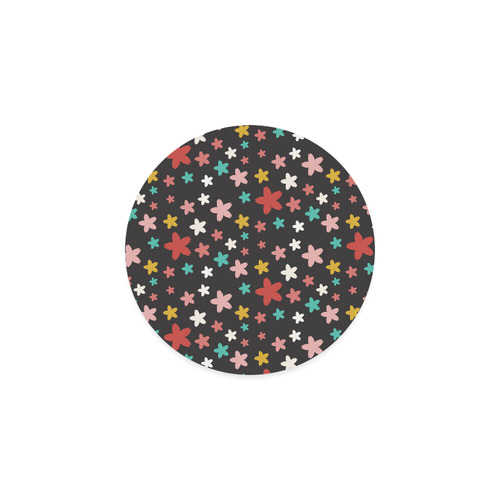 Symmetric Star Flowers Round Coaster