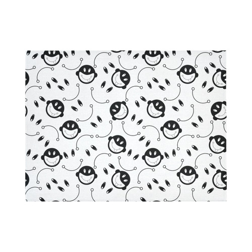 black and white funny monkeys Cotton Linen Wall Tapestry 80"x 60"