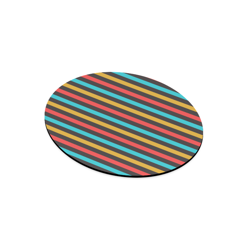 retro stripe Round Mousepad