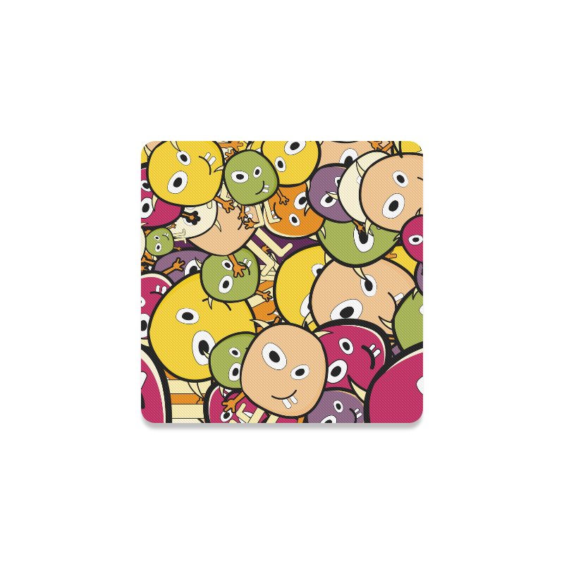 monster colorful doodle Square Coaster