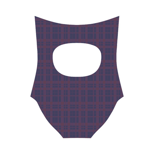 Purple Plaid Hipster Style Strap Swimsuit ( Model S05)
