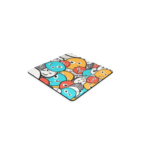 multicolor doodle monsters Square Coaster