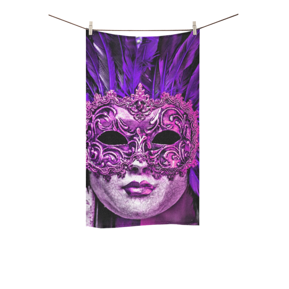 Carnival mask purple by FeelGood Custom Towel 16"x28"