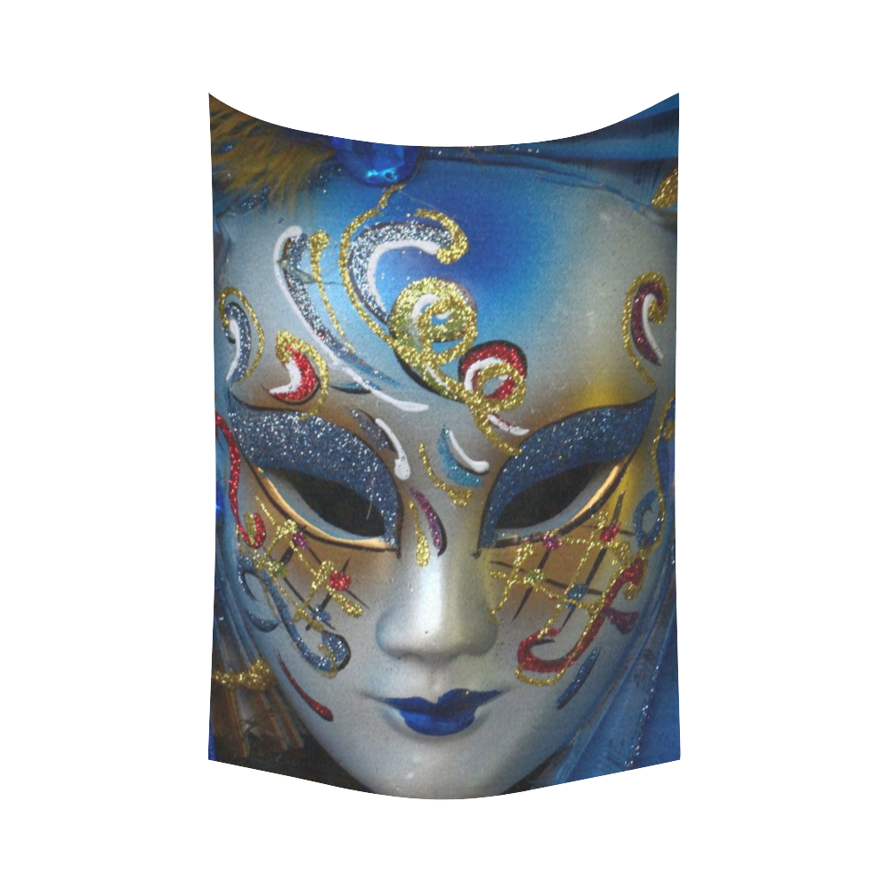 Carnival mask 2A by FeelGood Cotton Linen Wall Tapestry 60"x 90"