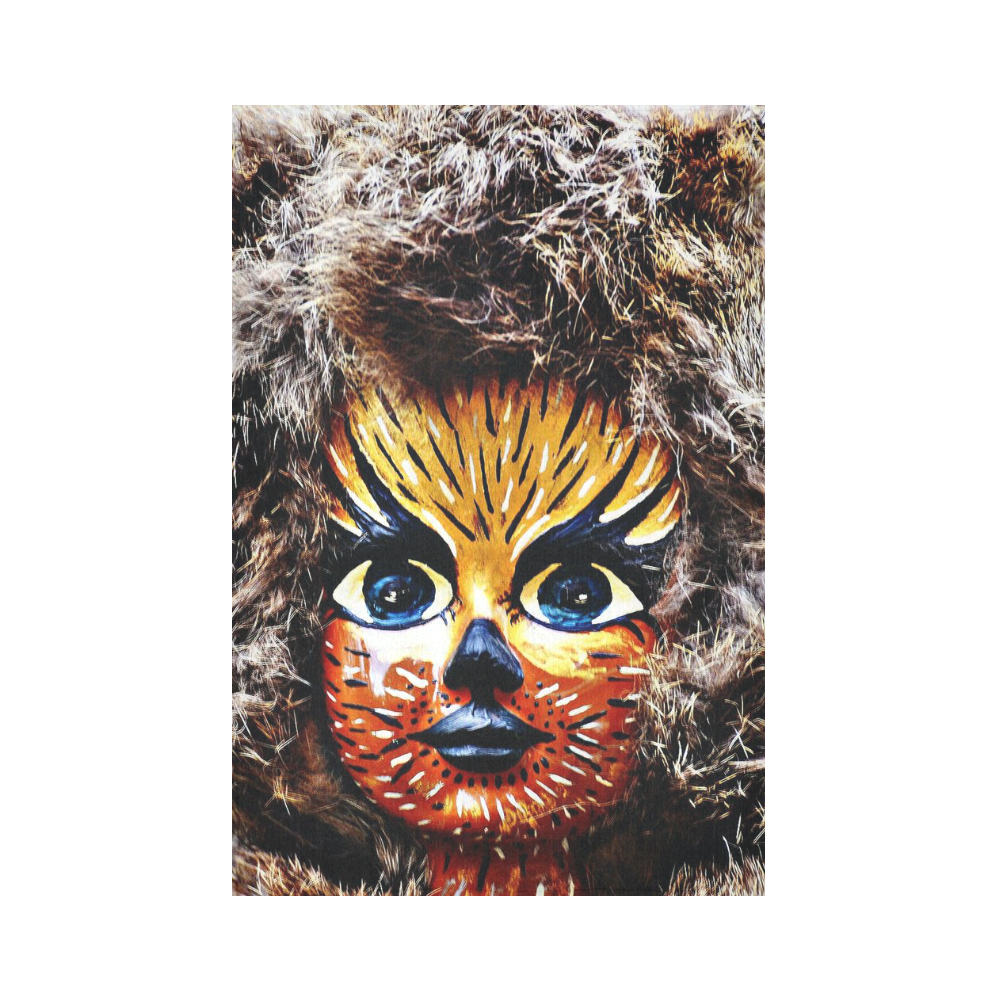 Funny Animal Mask A by FeelGood Cotton Linen Wall Tapestry 60"x 90"