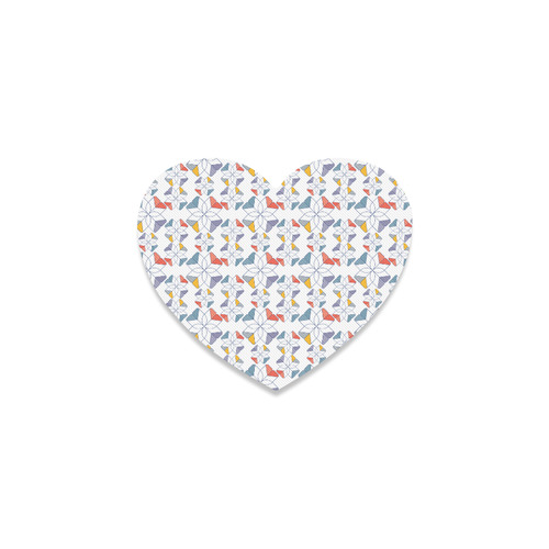 floral geometric seamless oriental Heart Coaster