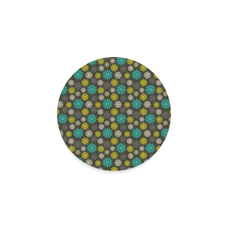 Symbolic Camomiles Floral Round Coaster