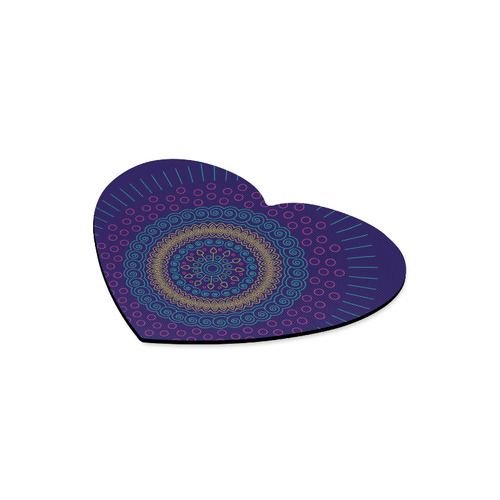 blue mandala circular Heart-shaped Mousepad