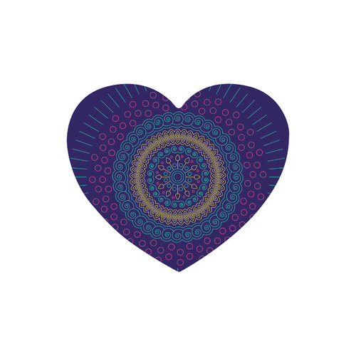 blue mandala circular Heart-shaped Mousepad