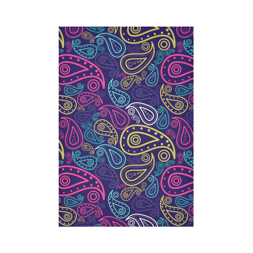 paisley Cotton Linen Wall Tapestry 60"x 90"