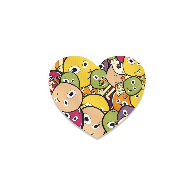 monster colorful doodle Heart Coaster