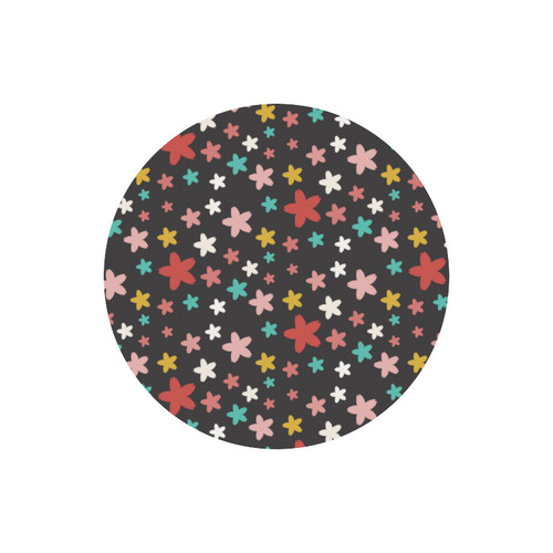 Symmetric Star Flowers Round Mousepad