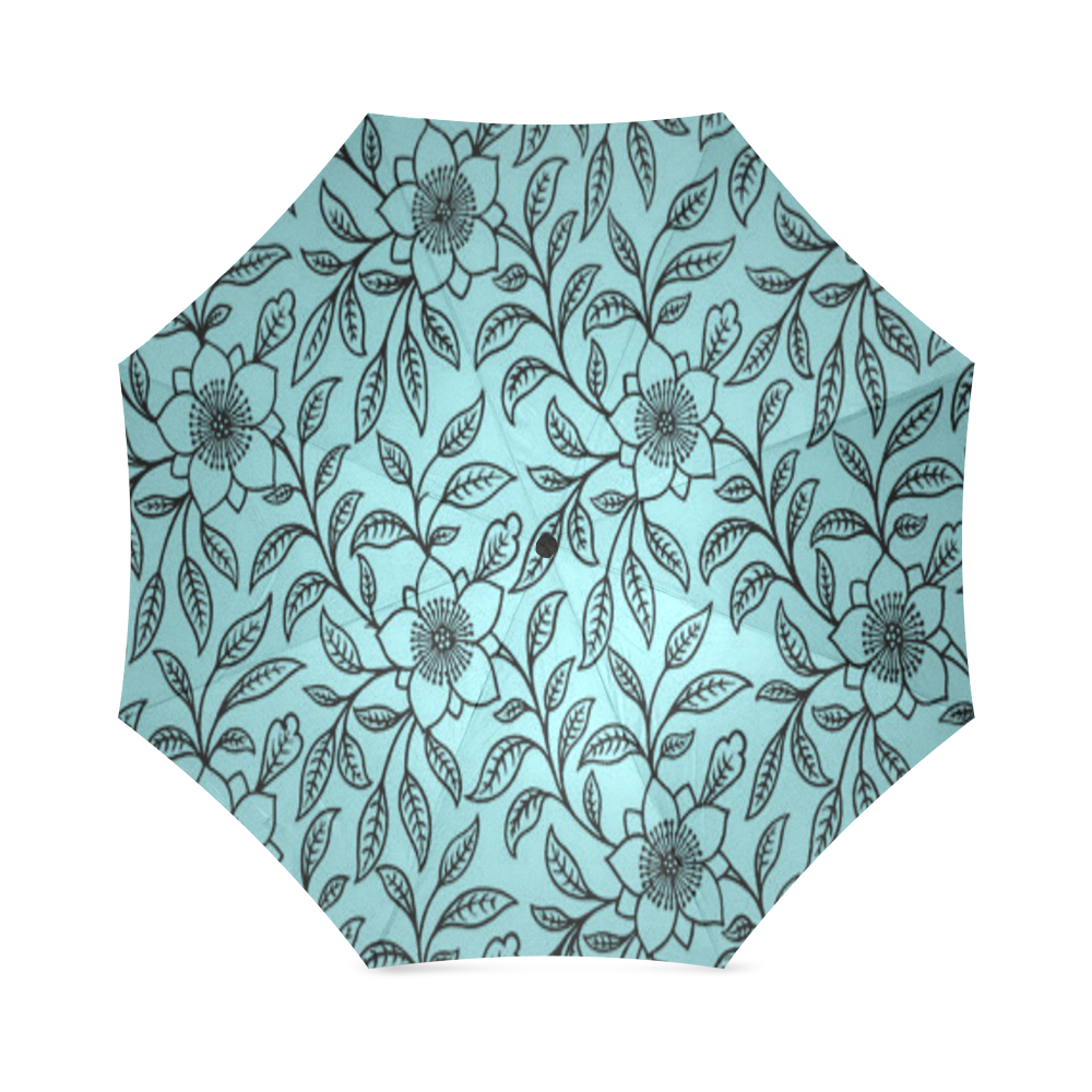 Vintage Lace Floral Island Paradise Foldable Umbrella (Model U01)