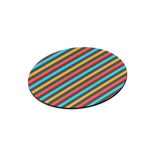 retro stripe Round Mousepad