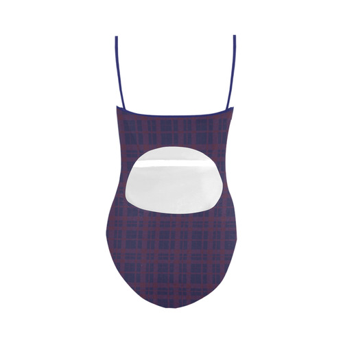 Purple Plaid Hipster Style Strap Swimsuit ( Model S05)