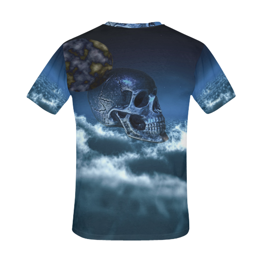 Skull and Moon All Over Print T-Shirt for Men (USA Size) (Model T40)