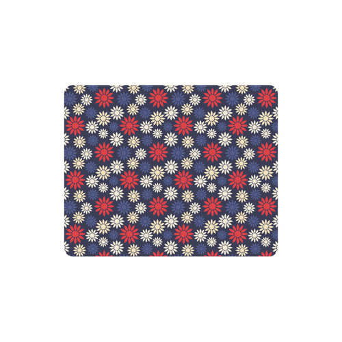 Red Symbolic Camomiles Floral Rectangle Mousepad